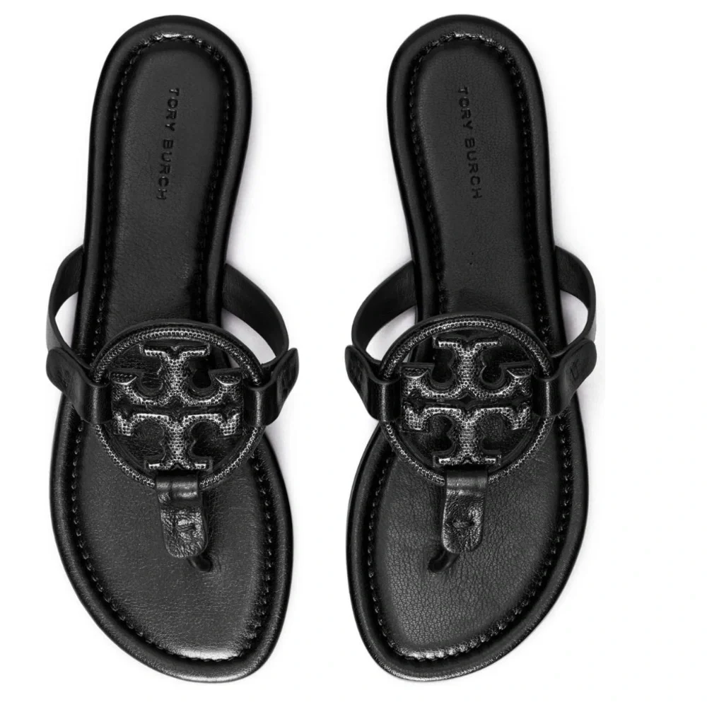 New Tory Burch Miller Pave Leather Sandal - Picture 1 of 13